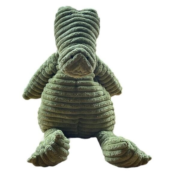 Jellycat London 16" Corduroy Croc Plush Green Alligator Textured Plush Stuffed - Picture 1 of 8